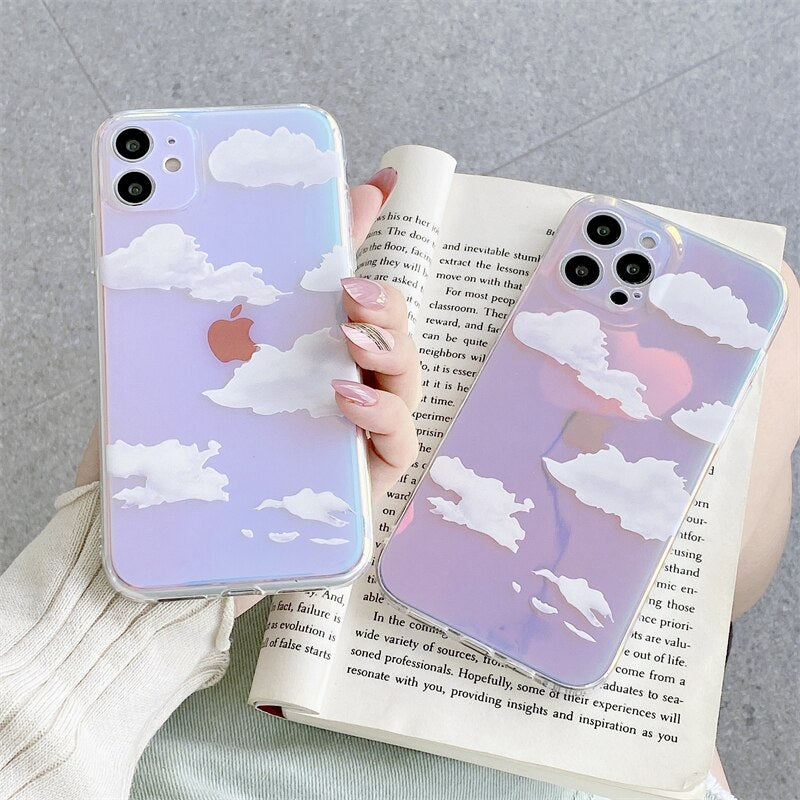 Cute Transparent Cloud Pattern iPhone Case