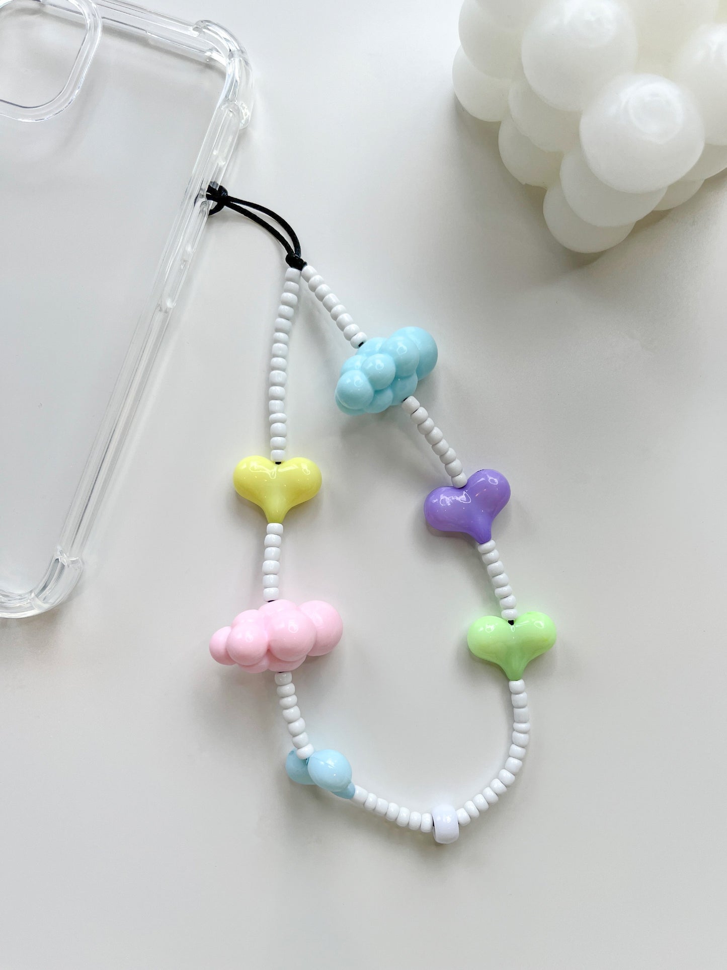 Pastel Clouds & Hearts Phone Charm