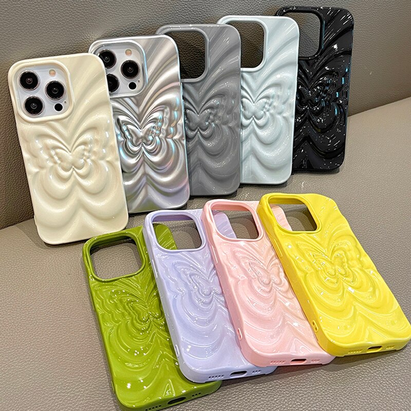 3D Butterfly Ripple iPhone Case