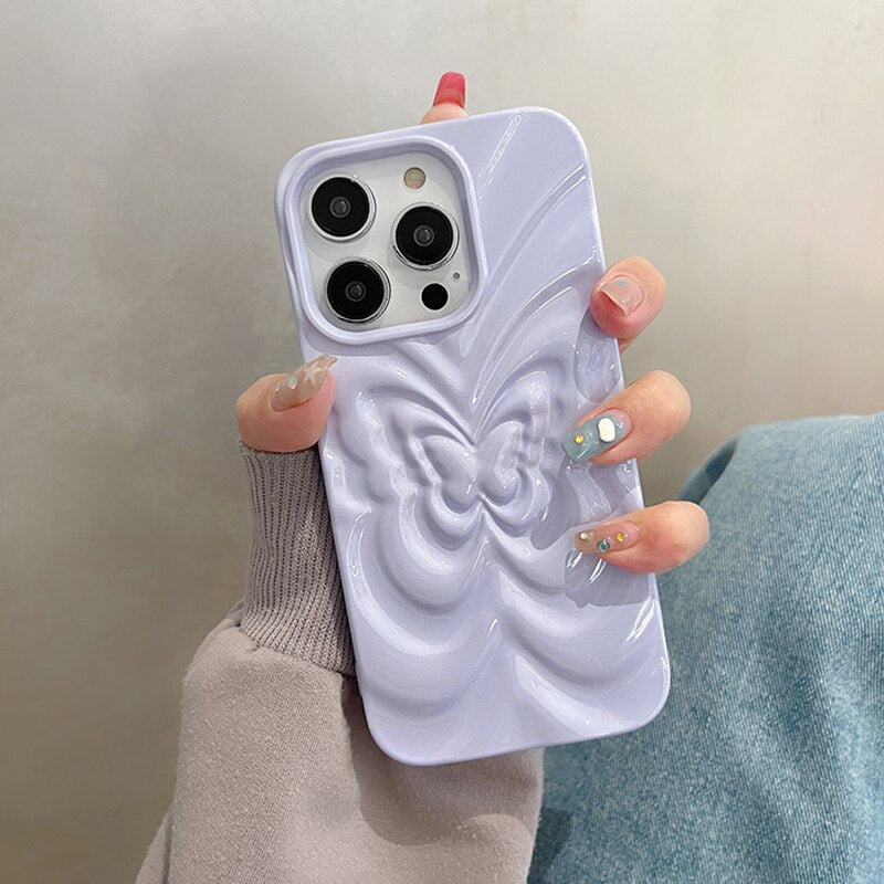 3D Butterfly Ripple iPhone Case