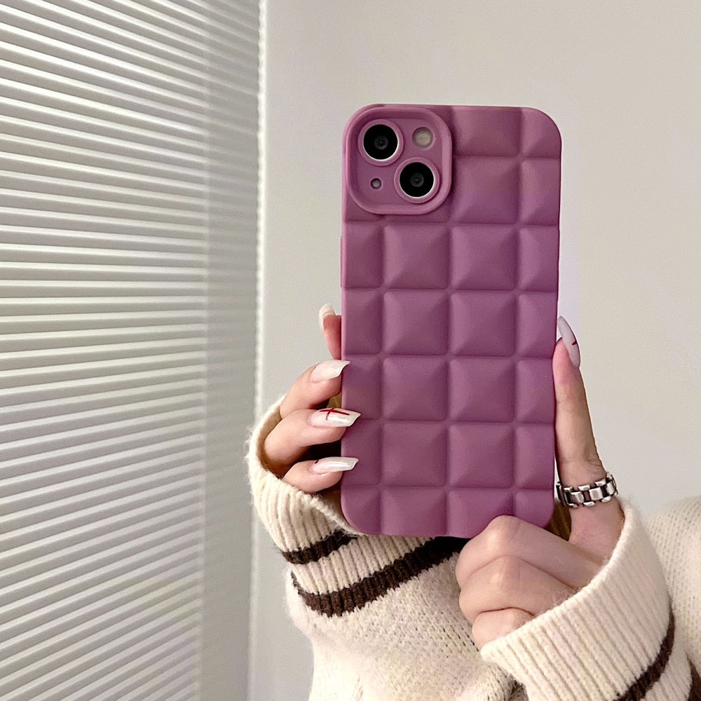 3D Grid Matte iPhone Case