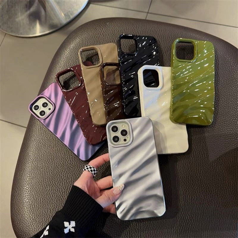 Luxury 3D Silk Wavy Pattern iPhone Case