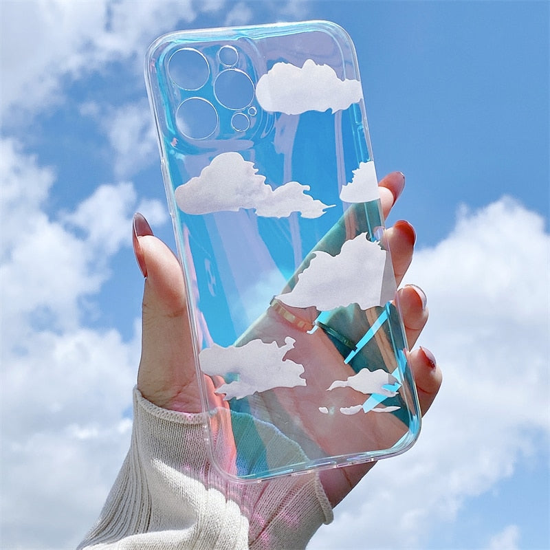 Cute Transparent Cloud Pattern iPhone Case