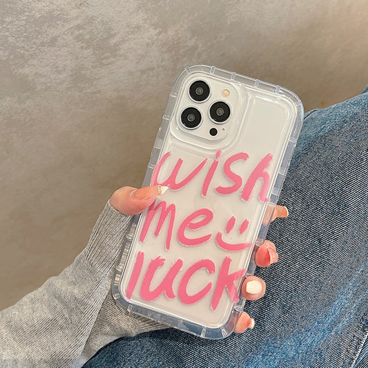 Wish Me Luck Clear Shockproof Silicone iPhone Case